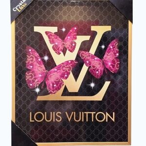 Crystal Luxe Louis Vuitton & Gucci Butterfly Framed Wall Decor